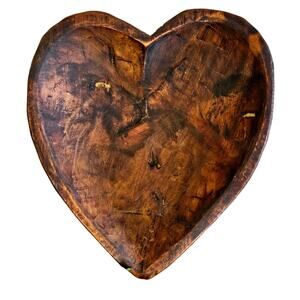 Hand Carved Wooden Heart Bowl